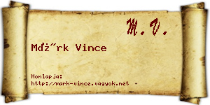 Márk Vince névjegykártya