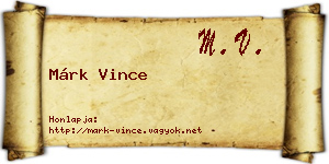Márk Vince névjegykártya